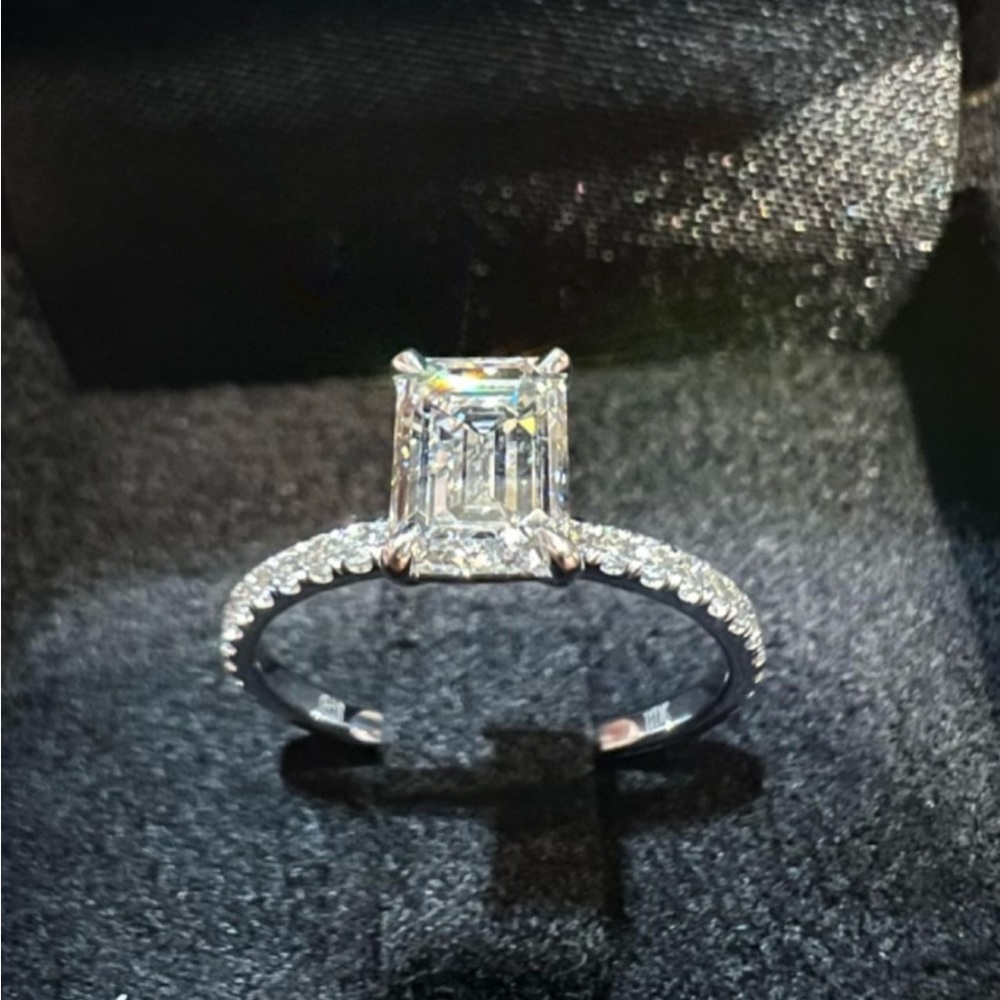 Emerald Cut Diamond Solitaire Engagement Ring